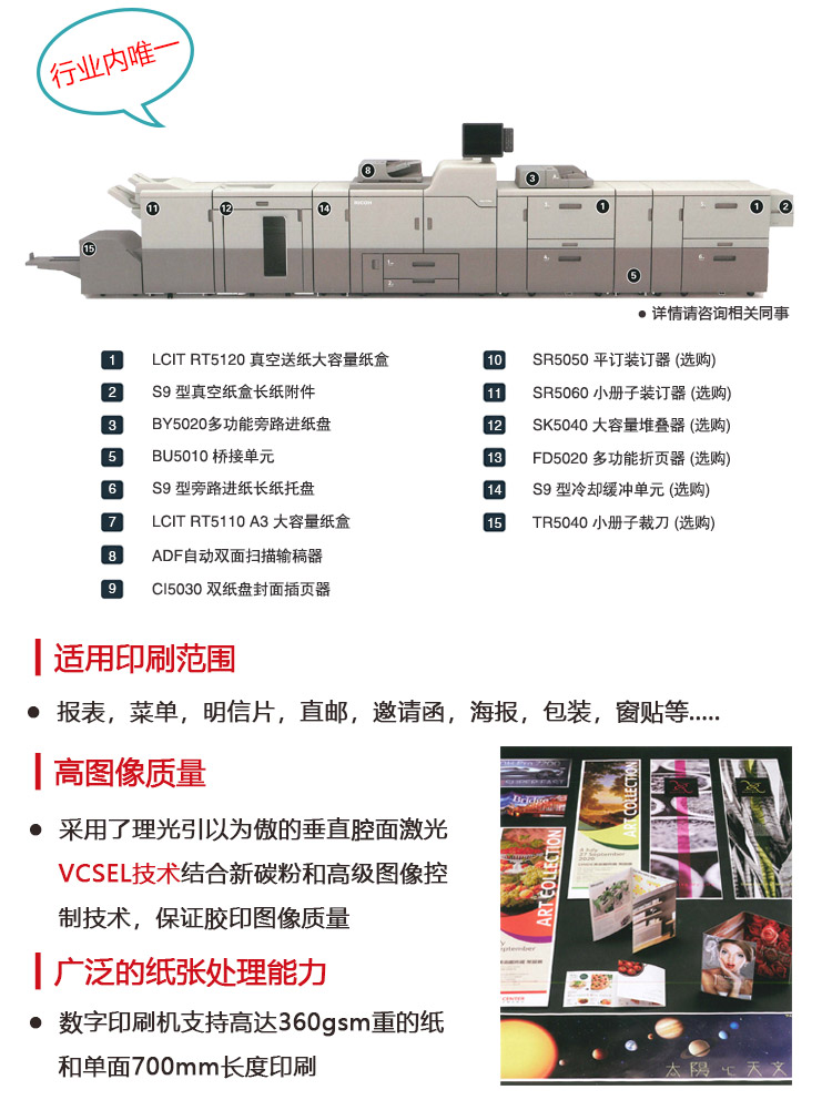 理光7200系列生產型印刷機 提高性能